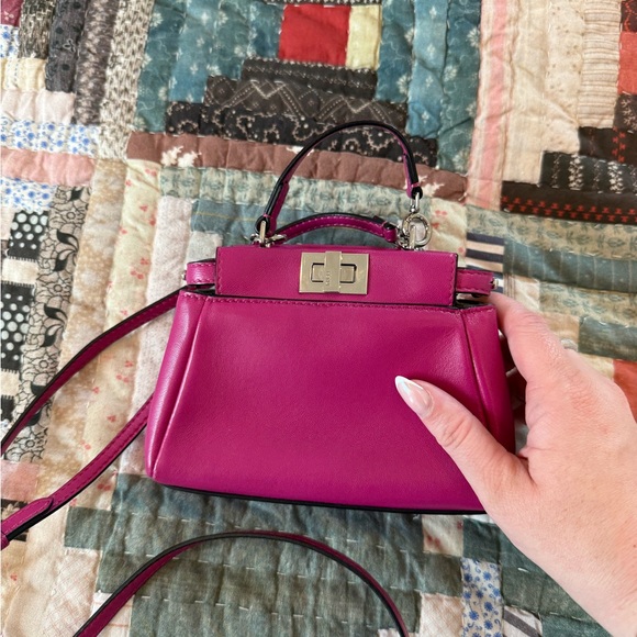 Fendi Micro Leather Peekaboo in Magenta - Picture 4 of 8